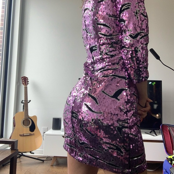Vintage Pink and black Sequin Dress - Picture 4 of 4